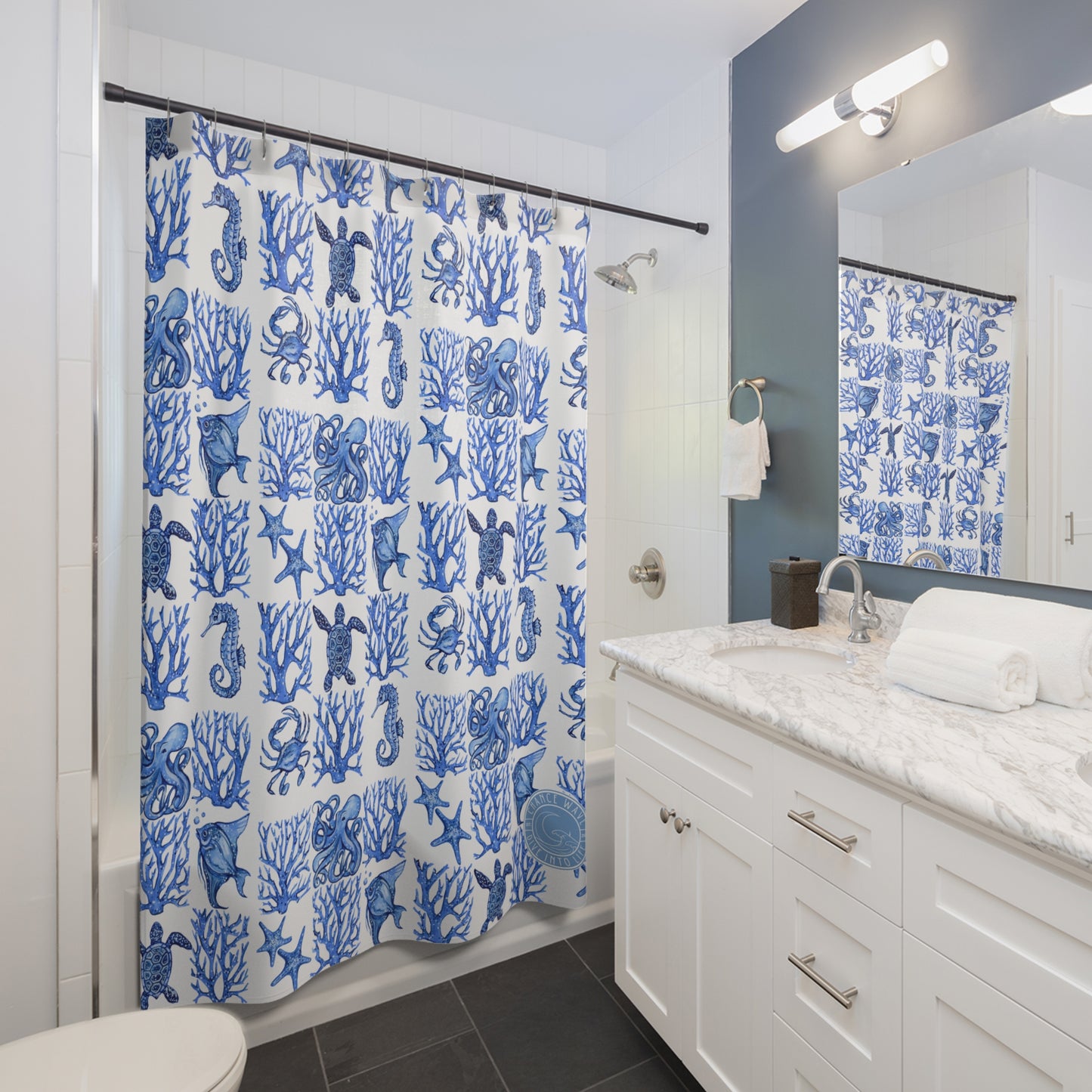 Ocean Pattern Shower Curtains