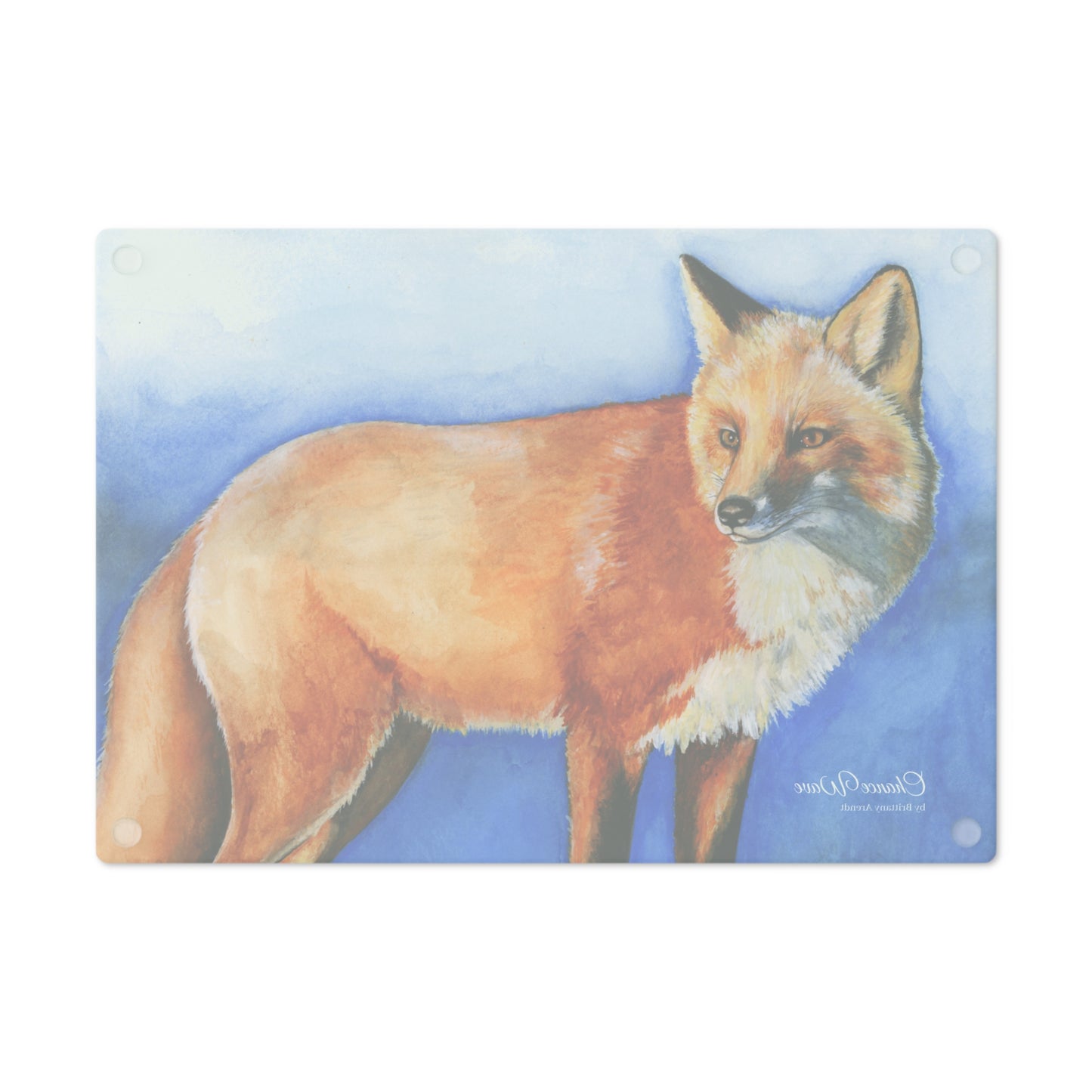 Fox Tempered Glass Cutting Board
