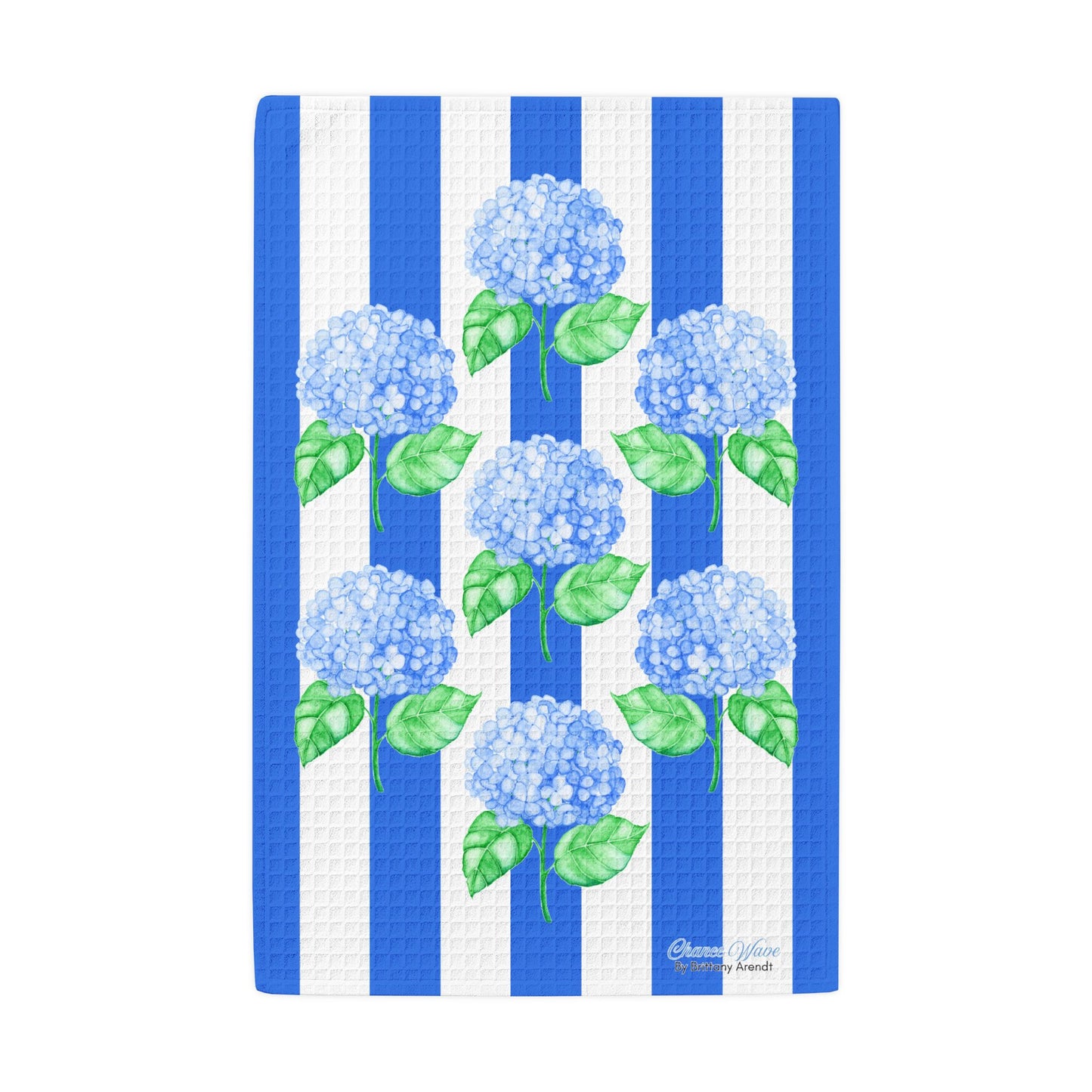 Hydrangea Pattern Waffle Weave Kitchen Hand Towel