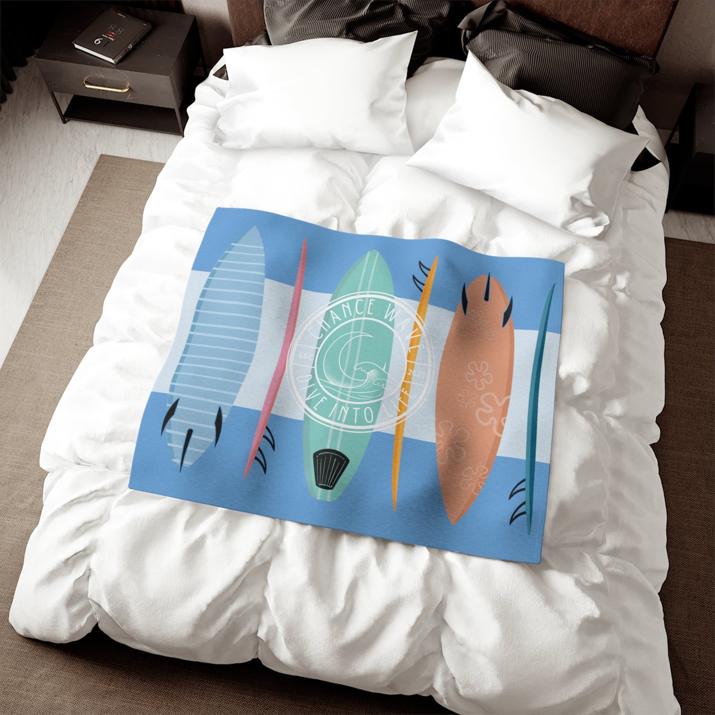 Surf Board Sweatshirt Blanket