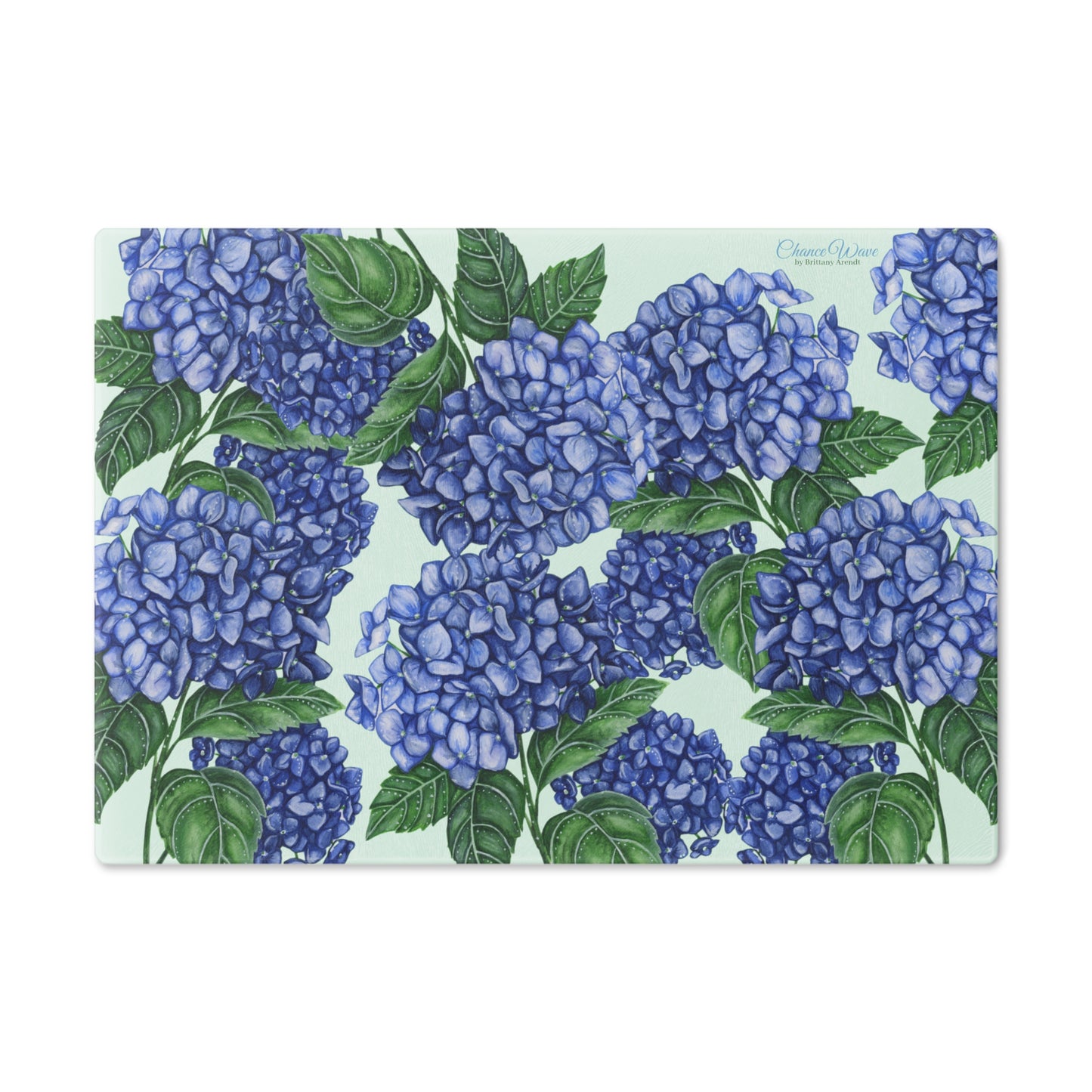 Hydrangea Tempered Glass Cutting Board