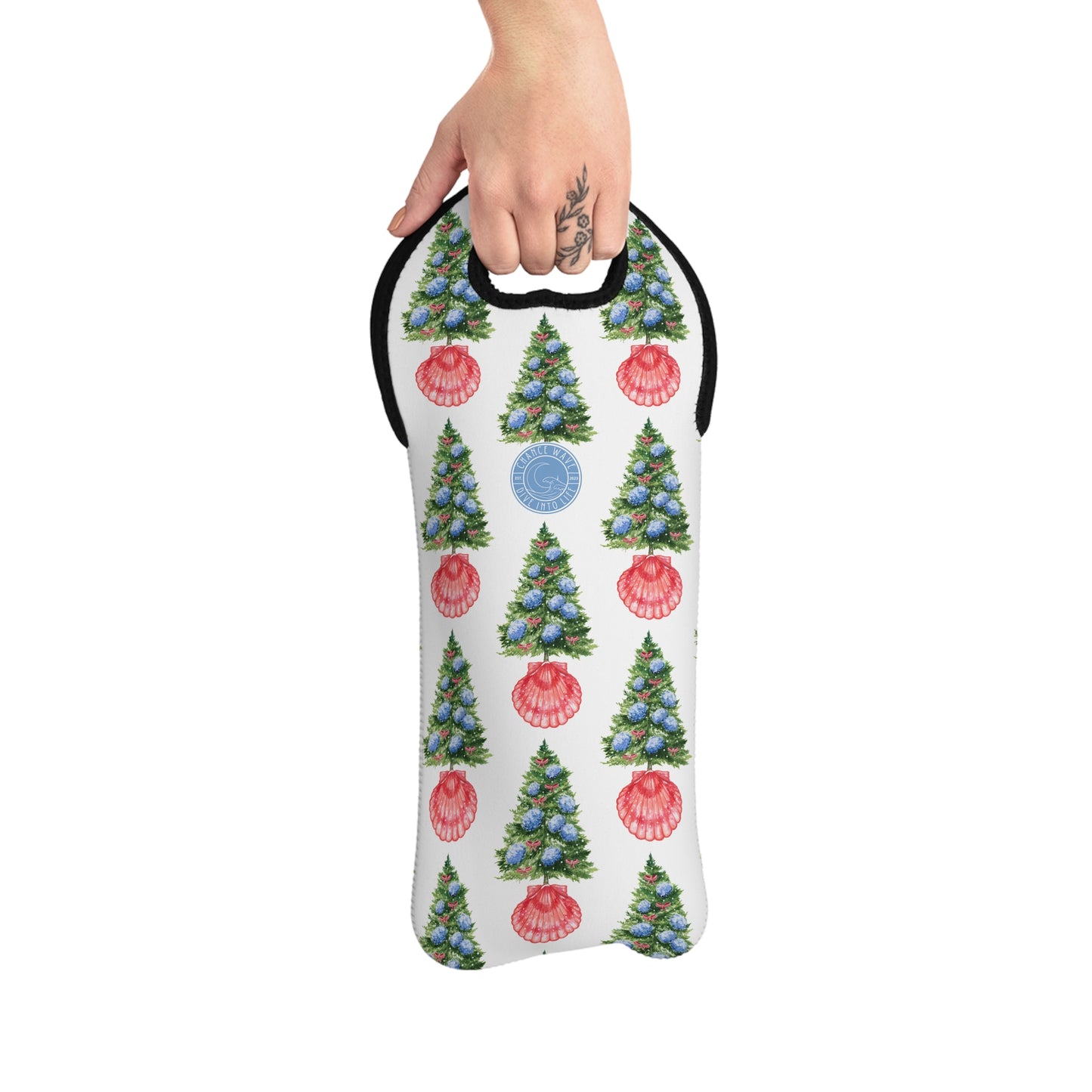 Shell Tree Pattern Wine Tote Bag