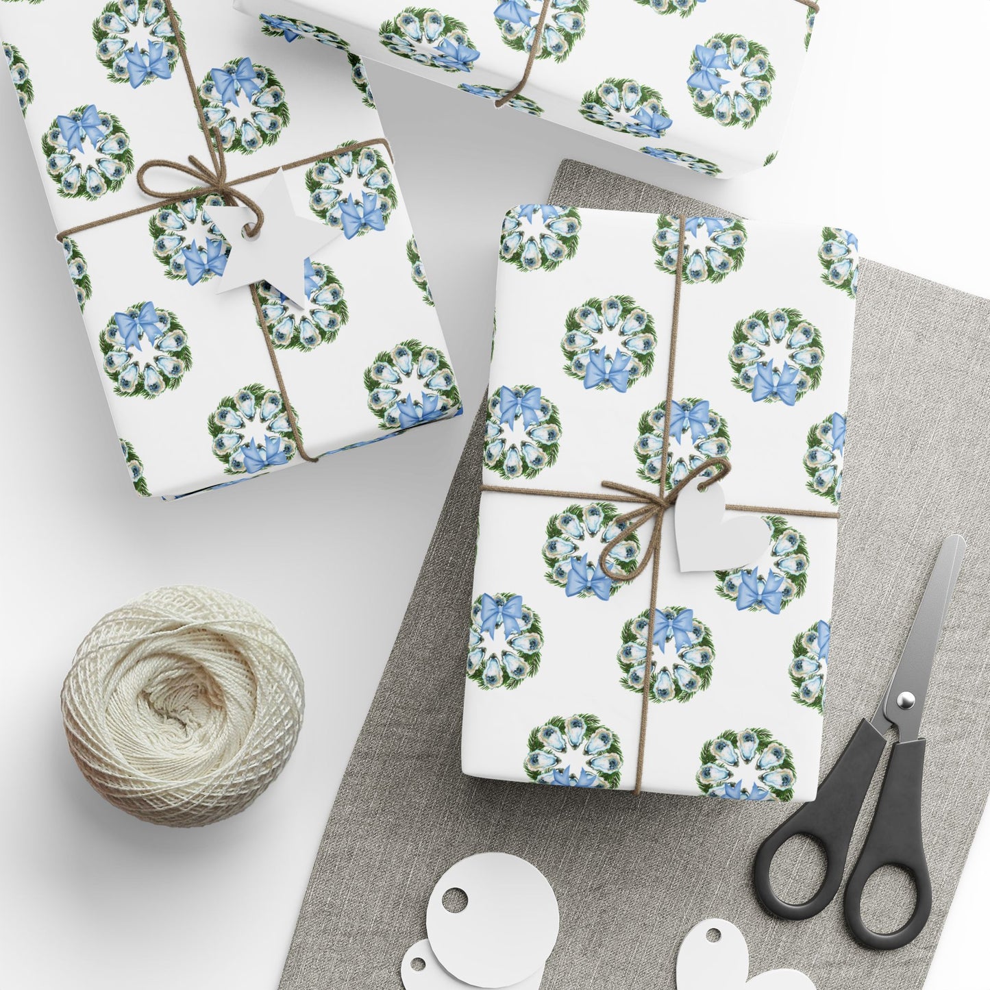 Oyster Wreath Wrapping Paper