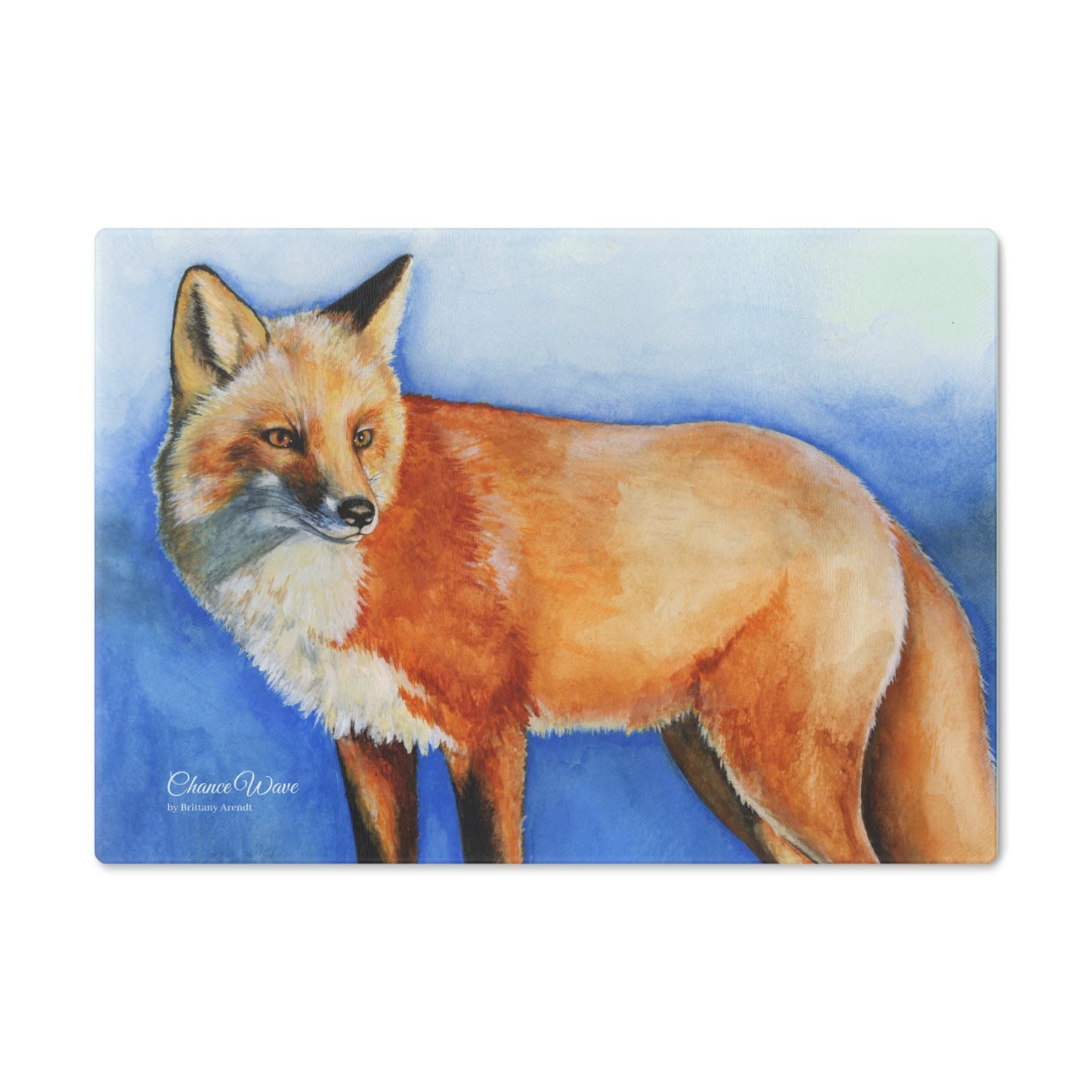 Fox Tempered Glass Cutting Board