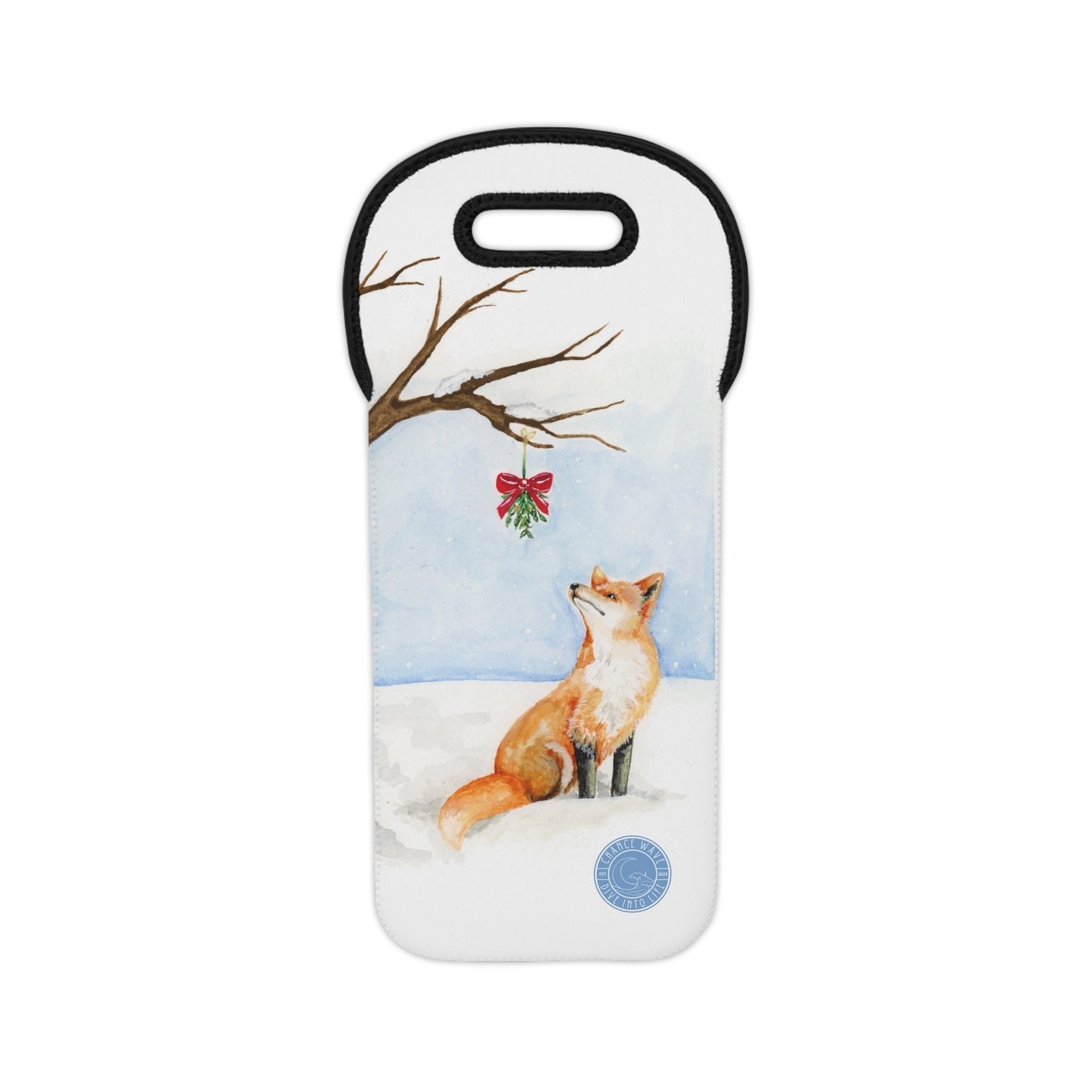 Winter Fox Wine Tote Bag