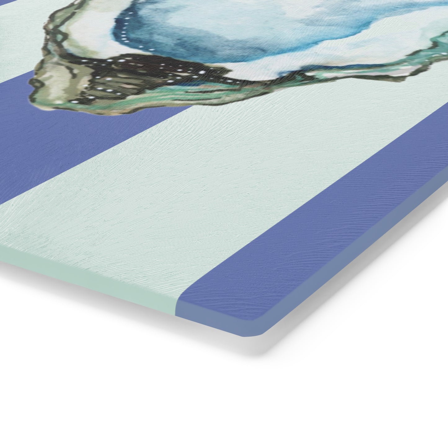 Oyster Striped Tempered Glass Cutting Board