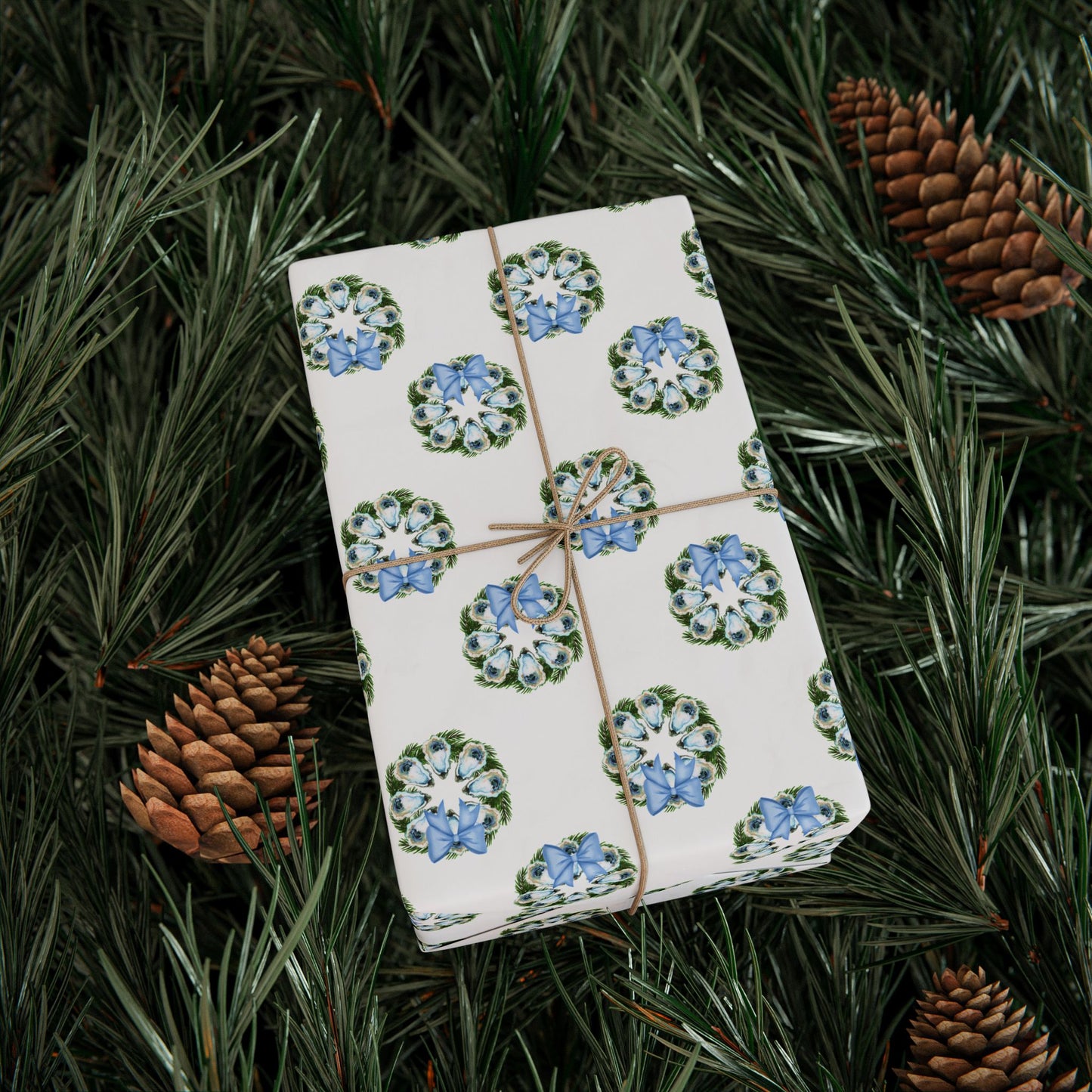 Oyster Wreath Wrapping Paper