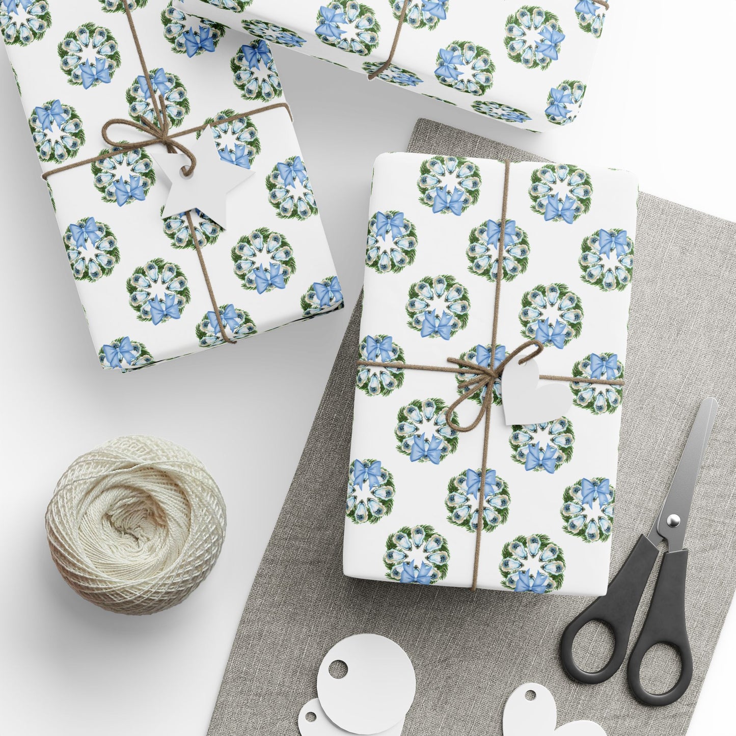 Oyster Wreath Wrapping Paper