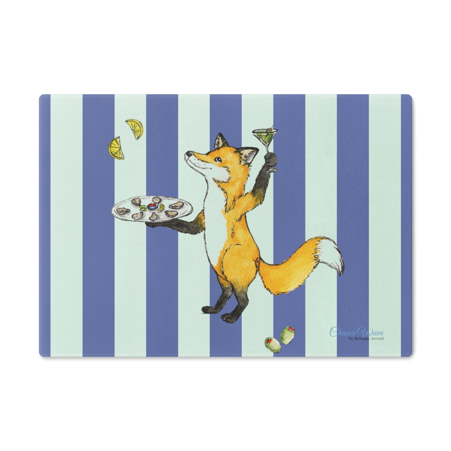 Fox party animal Tempered Glass Cutting Board