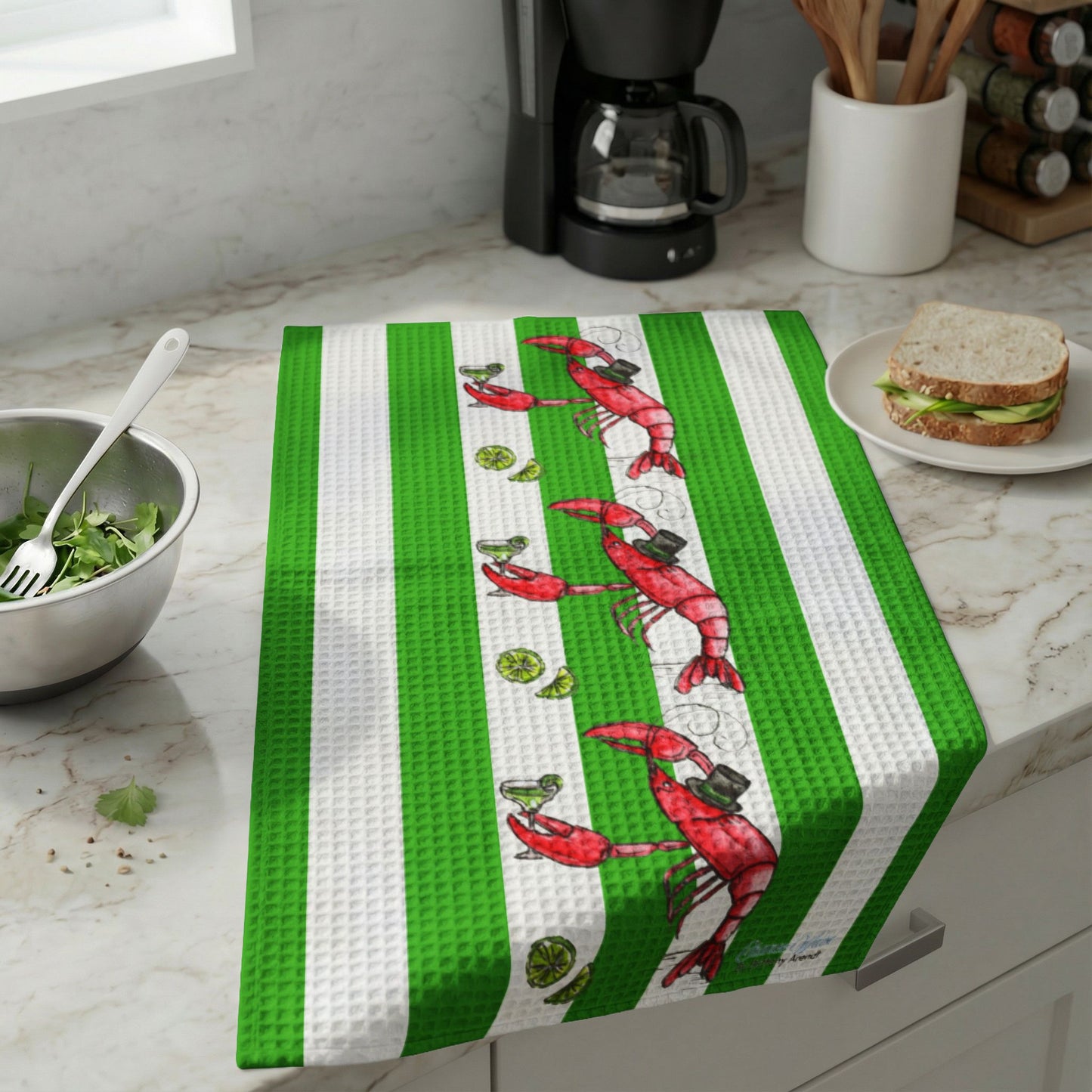 Party Animal Waffle Weave Kitchen Hand Towel