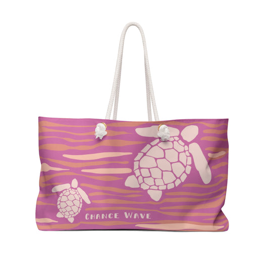 Turtle Wave Pink Weekender Bag