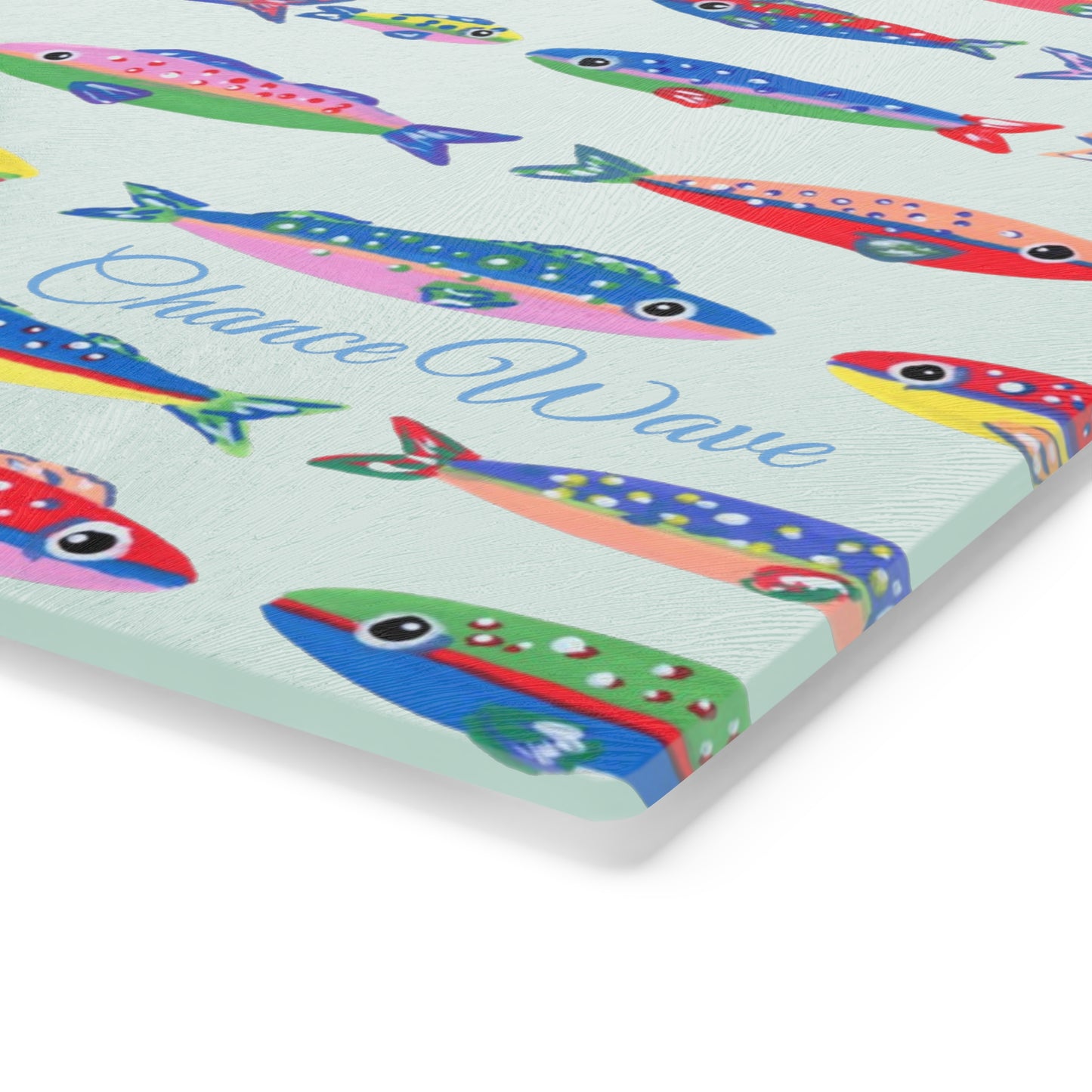 Fishy Tempered Glass Cutting Board